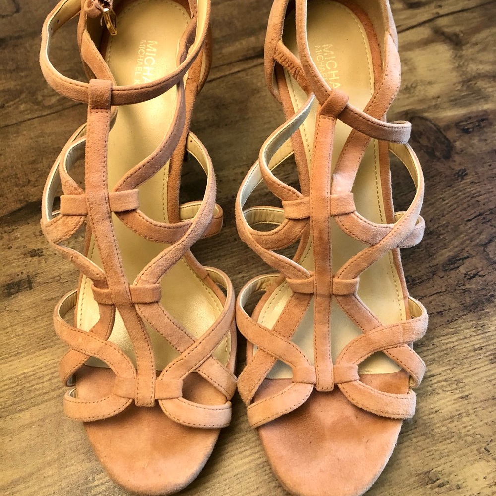 Michael Kors blush suede heels